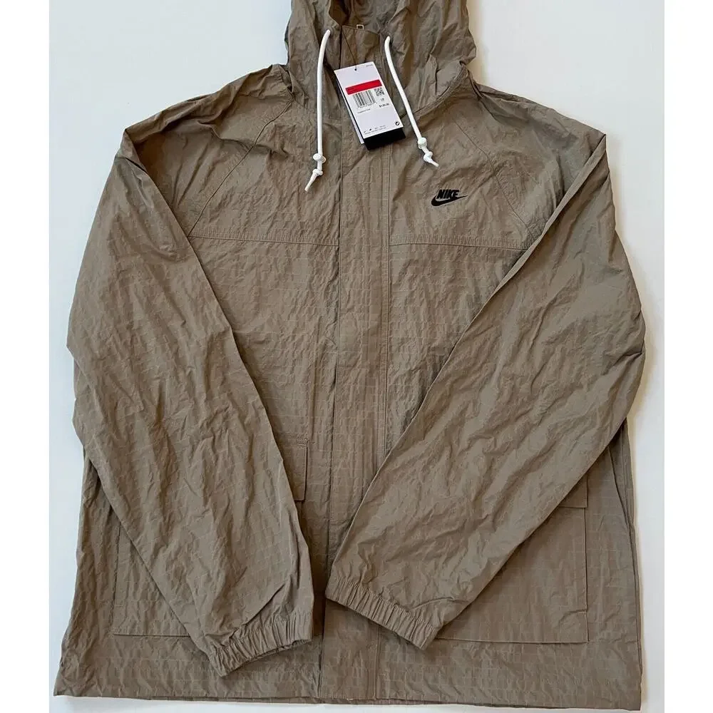 Nike Club Bowline Jacket Windbreaker Khaki Black FN3108-247 Men's Size L